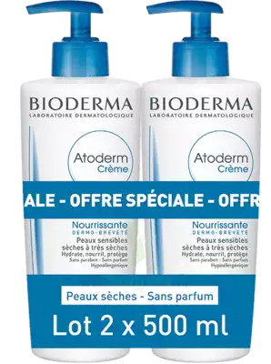 Acheter ATODERM Crème sans parfum soin familial quotidien Fl pompe/500ml+Fl/500ml à Trelissac