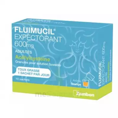 Fluimucil Expectorant Acetylcysteine 600 Mg Glé S Buv Adultes 10sach à Trelissac
